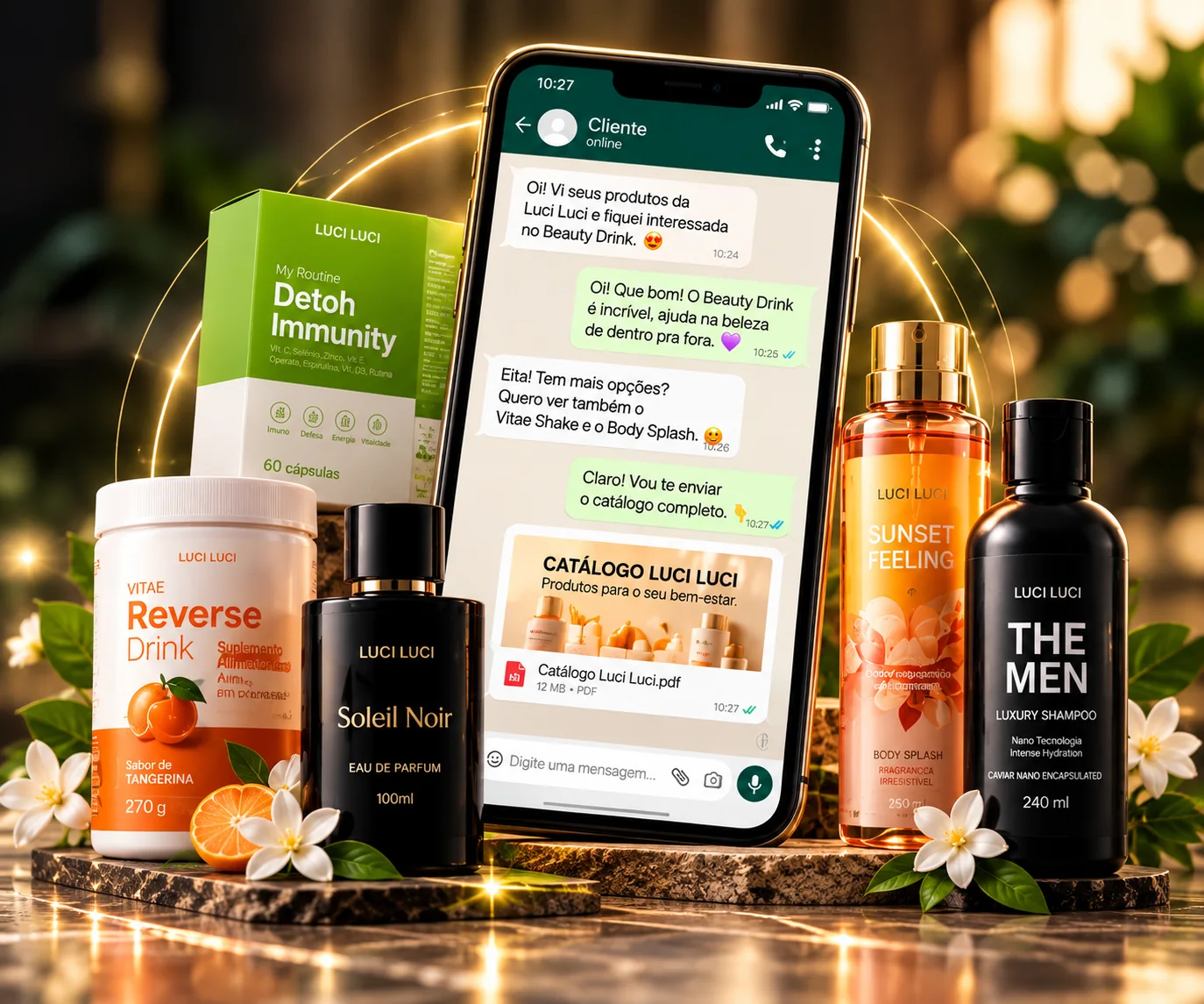 Produtos Luci Luci em uma composição visual do portfólio